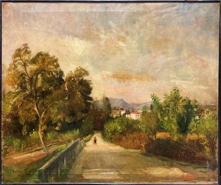 Donato Frisia "Dintorni di Merate" 1942
olio su tela (cm 100x120)
firmato e data