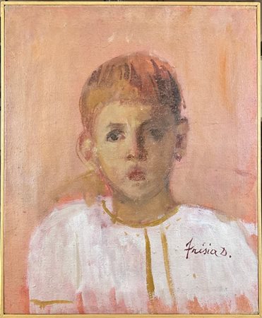 Donato Frisia "Il figlio del pittore" 
olio su tela (cm 45x39)
firmato in basso