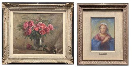 Giuseppe Ghiringhelli "Lotto composto da due dipinti ad olio su tela di diversi
