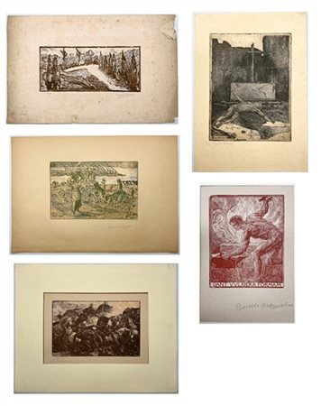 Da Adolfo De Carolis e altri artisti, Lotto composto da numerosissime xilografi