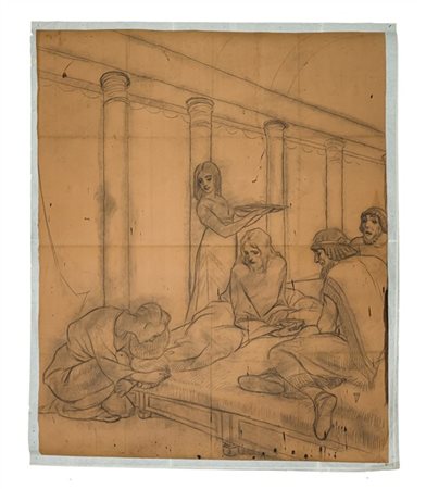 Felice Tosalli "Spolvero preparatorio per affresco nella cappella Maddalena Bogg