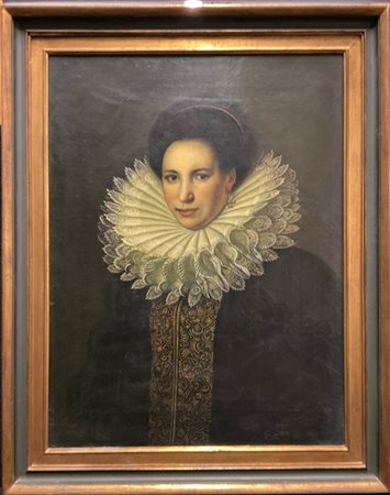 Firma indecifrata
"Ritratto di gentildonna con gorgiera"
olio su tela (cm 79x60