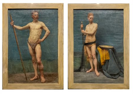 George Edmund Butler "Coppia di studi accademici virili in costume" Anversa, 189