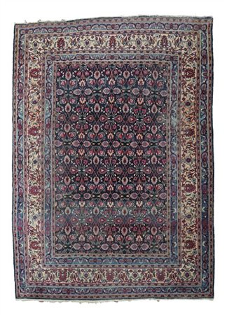 Tappeto Dorosh, Persia, secolo XX. Decoro all over con rami fioriti su fondo bl