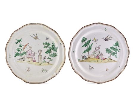 Manifattura Carlo e Giano Loretz, Milano, 1869-1910
Due piatti a profilo mistil