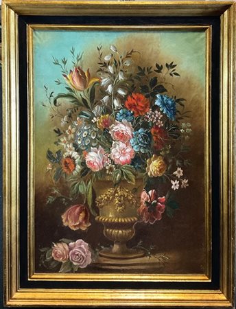 Ignoto

"Vaso di fiori istoriato"
olio su tela (cm 70x50)
in cornice
