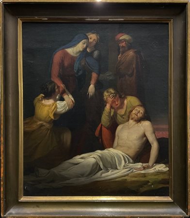 Maestro del secolo XIX

"Deposizione" 
olio su tela (cm 67x56)
al retro: iscrit