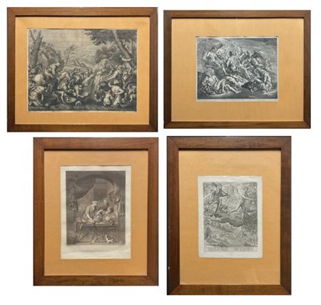 Lotto composto da quattro incisioni di Francesco Bartolozzi e Johann Sadeler da