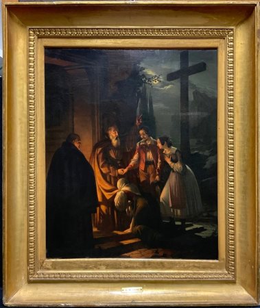 Maestro della metÃ  del secolo XIX

"Scena dai Promessi Sposi" 
olio su tela (cm