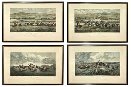 John Sturgess (1839-1903). Gruppo di quattro litografie raffiguranti lo svolgim