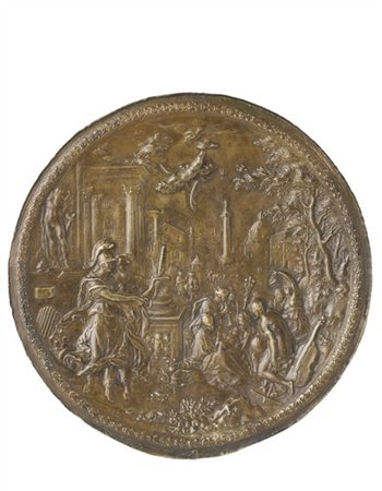 Da Hans Jakob Bayr (Augusta 1574-1628) 
Tondo in bronzo fuso e cesellato raffig