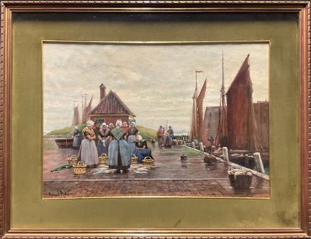 Michael Adam

"La vendita del pesce" 
olio su tela (cm 45x65)
firmato in basso