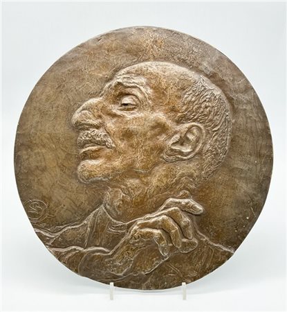 Leonardo Bistolfi "Rilievo in bronzo raffigurante il "Ritratto di Giuseppe Zanar
