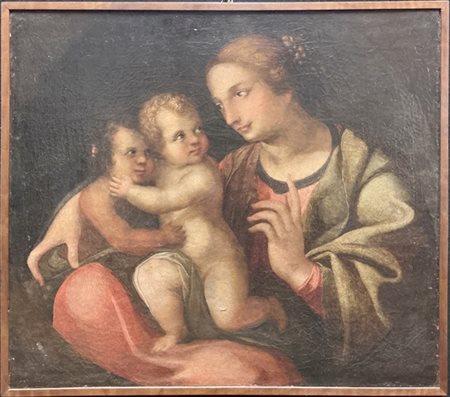Scuola del secolo XVIII

Madonna col Bambino e san Giovannino
olio su tela (dif