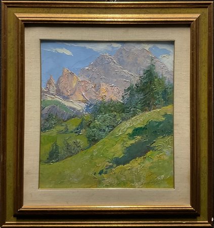 Eugenio Polesello "Il Cristallo a Cortina" 1935
olio su compensato (cm 45x38)
fi
