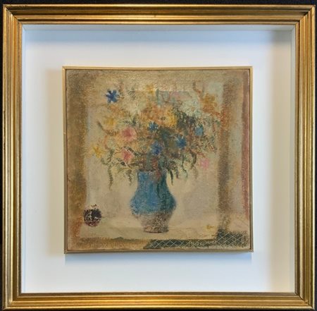 Lotto composto da un olio su tela di Gian Giacomo dal Forno raffigurante vaso c