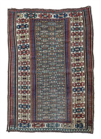 Tappeto Daghestan, Caucaso, fine secolo XIX. Decoro a griglia con motivi stiliz