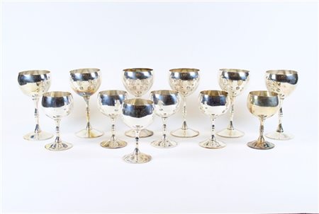 Valero for Falstaff, Spagna. Gruppo di sei calici da acqua e sei calici da vino
