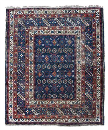 Tappeto Shirwan Chi-Chi, Caucaso, fine secolo XIX. Decoro geometrico con file d