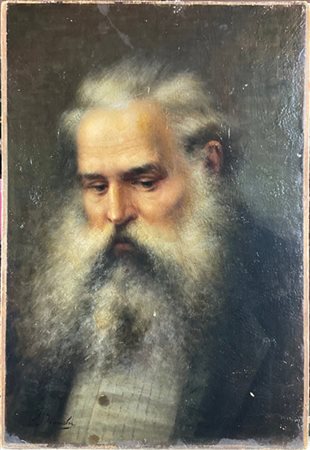 Ignoto di inizio secolo XX

"Ritratto virile" 
olio su tela applicata a cartone