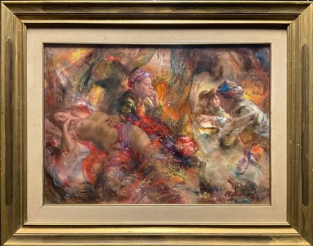 Maurizio Goracci "Giocatori" olio su tela (cm 50x70)
firmato in basso a destra;