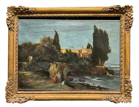 Hugo Grimm da Bocklin

"Villa in riva al mare" 1909
olio su tela (cm 63x90)
firm