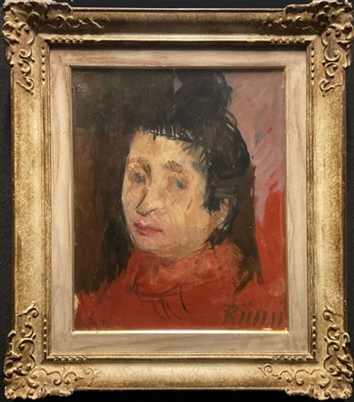 Donnino Rumi "Ritratto femminile" olio su tela (cm 50x40)
firmato in basso a des