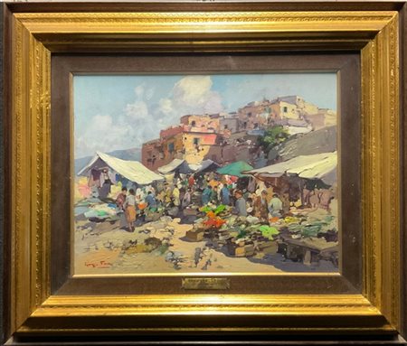 Giuseppe Pesa "L'ora della spesa" 
olio su compensato (cm 30x40)
firmato in bass