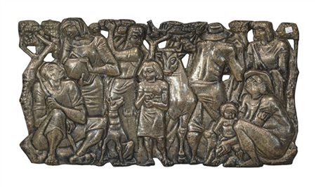 Ferruccio Guidotti "Vendemmia" 
bassorilievo in metallo (cm 38x73)
firmato in ba