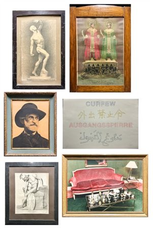 Lotto composto da alcune stampe di diversa epoca e un disegno anatomico di cui