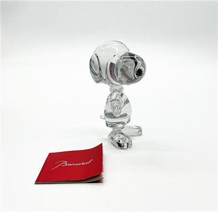 Baccarat Figura di Snoopy in cristallo (h cm 10,5) entro custodia (difetti)