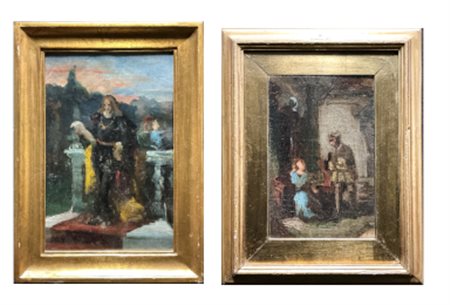 Ponziano Loverini (Attribuito)

"Due dipinti a soggetto storico letterario" 
oli