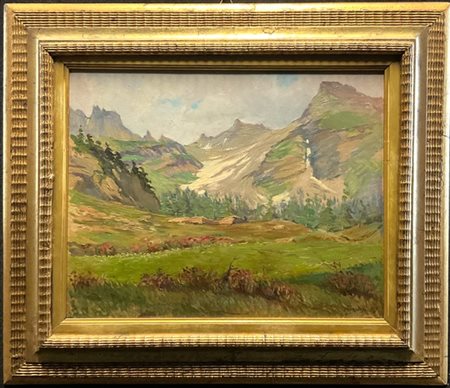 Aristide Ferrazzi "Rododendri in fiore" 1928
olio su compensato (cm 37x48)
firma