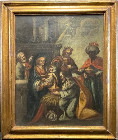 Ignoto

"Adorazione dei Magi"
olio su tela (cm 72x56)
in cornice dorata
(restau