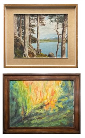 Gino Viviani - Franco Giuliari
Lotto composto da due dipinti ad olio su tela di