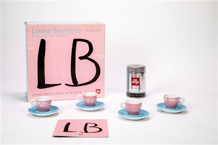Louise Bourgeois "le jour la nuit le jour" Set di 4 tazzine da espresso, edizione Illycaffè “Illy Collection”, numerate e firmate., Rosenthal, Germany, 2003