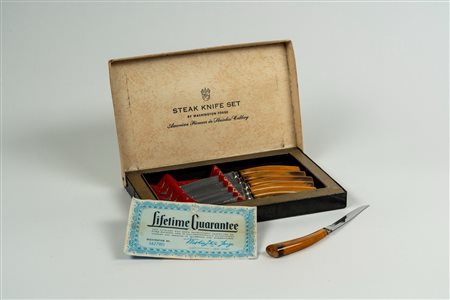 Steak knives set by Washington Forge, American manufacturing, 1960s-1970s