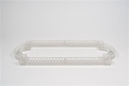 Centrotavola portafiori scomponibile in cristallo molato incolore, utilizzabile in varie composizioni e misure