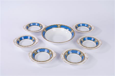 Servizio in porcellana da macedonia, modello Blue Cathay, Old English