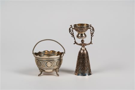 Manifattura inizio secolo XX - Porta bonbon e coppa nuziale