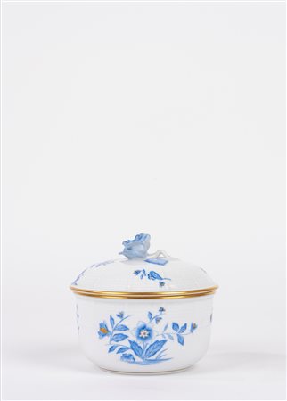Zuccheriera in porcellana bianca e blu Herend, Hungary 
