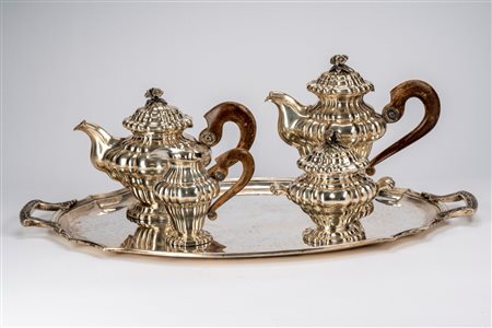 Servizio da tè e caffè con vassoio, Cesa, Alessandria, mid-20th century