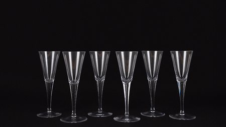 Moser. Servizio da sei flute in cristallo