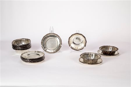 Set di dodici ciotoline con piattino,  Italy, mid-20th century 