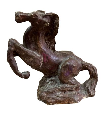 Scultura in cera persa, periodo XX secolo raffigurante Cavallo. Dimensioni:...