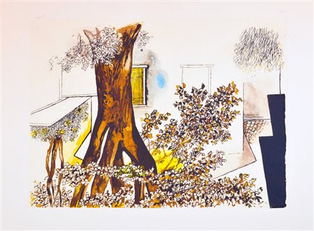 RENATO GUTTUSO Bagheria 1911 - Roma 1987 Albero acquatinta su carta 65x85...