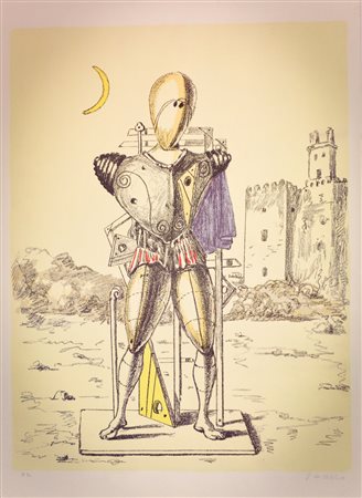GIORGIO DE CHIRICO Volo 1888 - 1978 Trovatore litografia su carta 50x70...