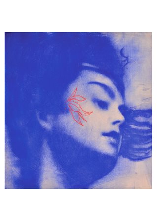 OMAR GALLIANI Reggio Emilia 1954 Volto di donna Grafite e acrilico su legno...