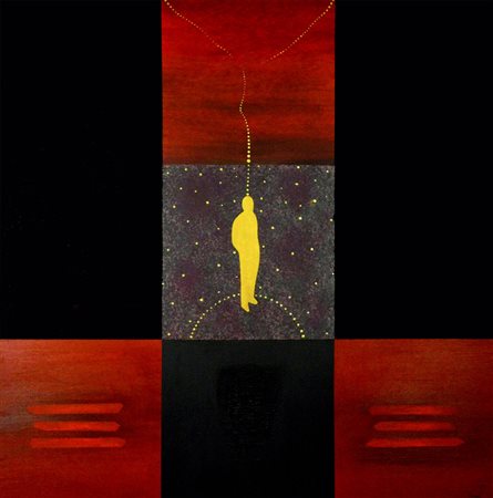 SERGIO GIOIELLI Cosenza 1956 Composizione acrilico e assemblaggio 100x100