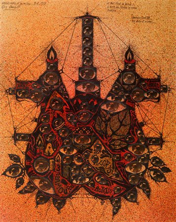 GUY HARLOFF Parigi 1933-1991 Grand Hotel de Milan tecnica mista e...